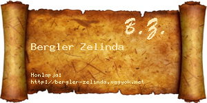 Bergler Zelinda névjegykártya